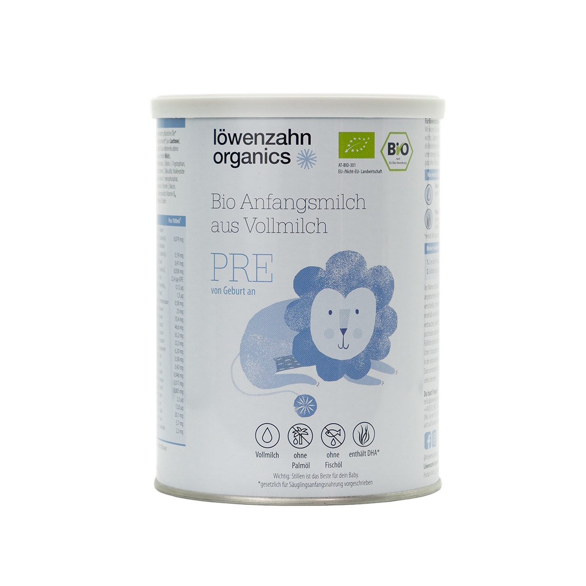 Löwenzahn Whole Cow&#39;s Milk Stage Pre (0-6 Months) Infant Formula (400g)