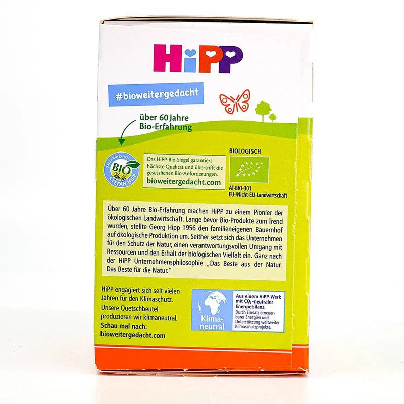 HiPP Fruit Pouches - Mango, Peach, Banana with Oats &amp; Porridge (6+ Months) - 4 Pouches