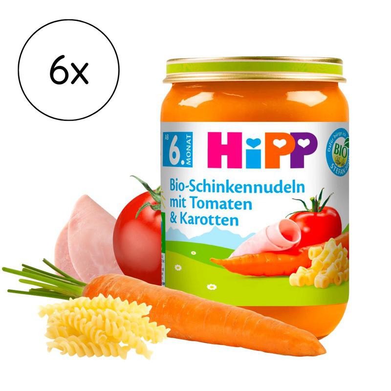 HiPP Jar - Organic Ham Noodles With Tomatoes and Carrots (190g)