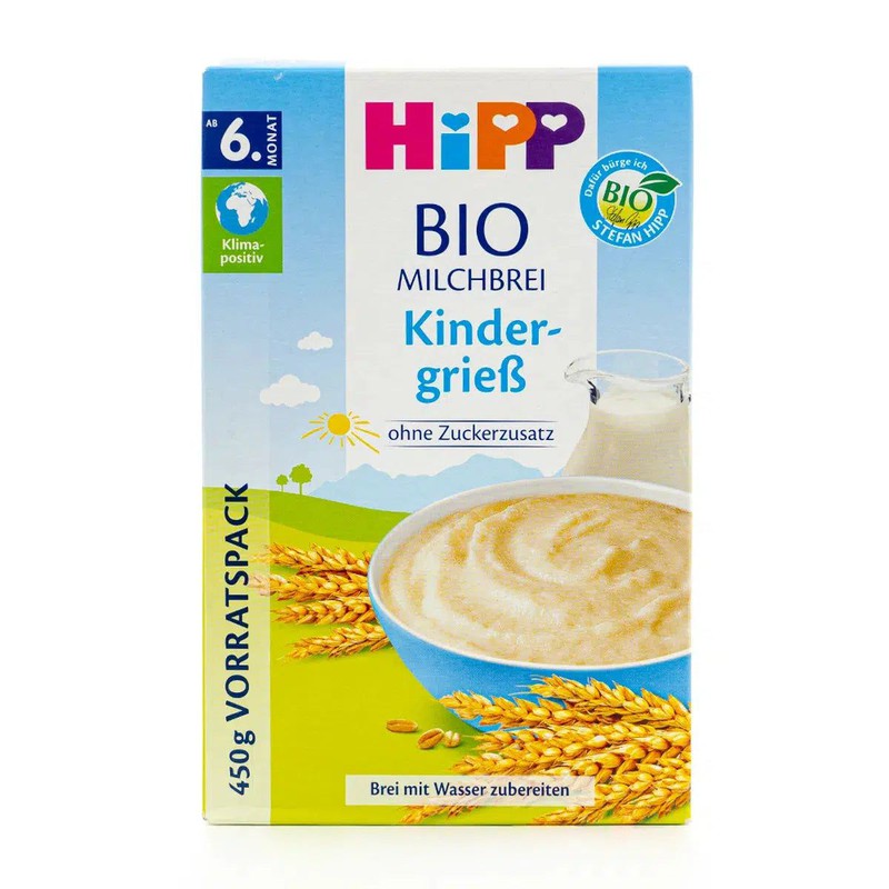 HiPP Organic Semolina Milk Porridge (6+ Months) - 450g