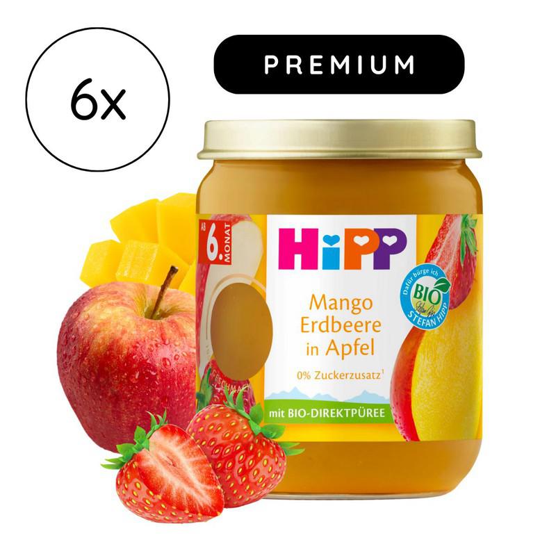 HiPP Premium Jar - Mango Strawberry Apple Puree (160g)