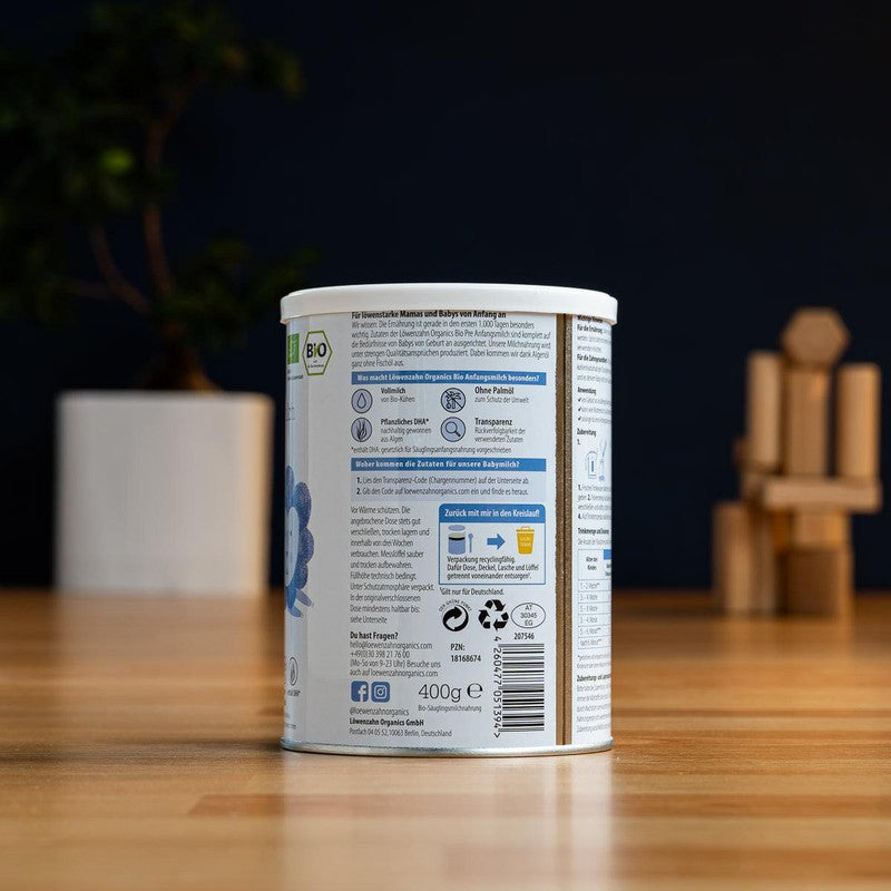 Löwenzahn Whole Cow&#39;s Milk Stage Pre (0-6 Months) Infant Formula (400g)